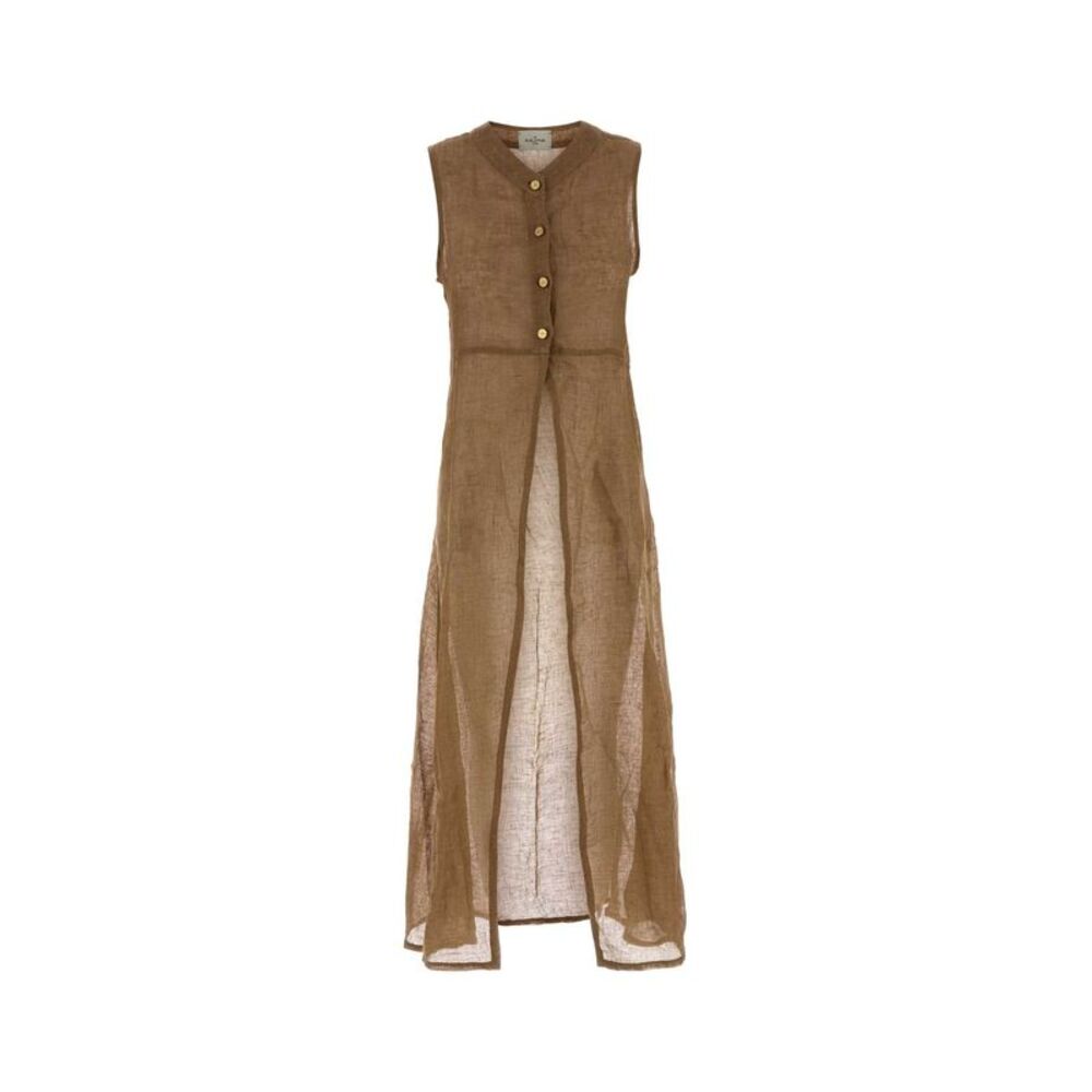 Le Kasha Women Biscuit Linen Biba Cardigan